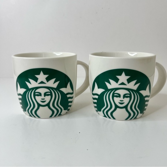 Starbucks 14oz Green and White Ceramic Mugs (2017) Set of 2 - Picture 4 of 4
